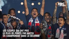Les équipes qui ont pris le plus de points par match dans la décennie