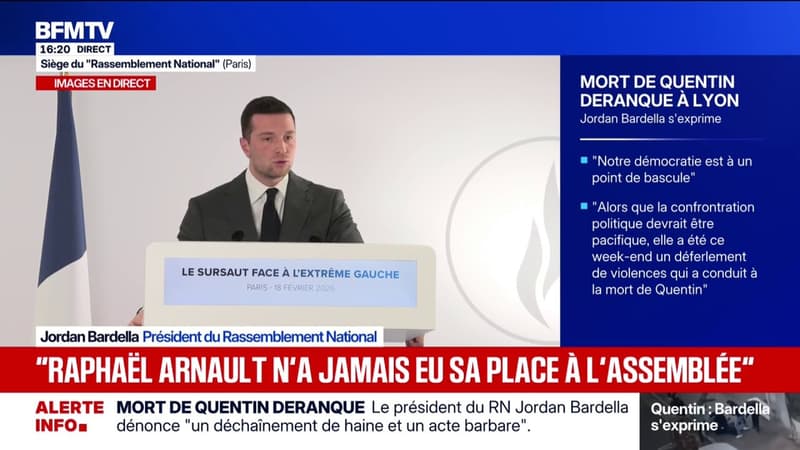 Pour Jordan Bardella, "le RN est le meilleur bouclier contre les violences"