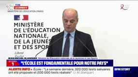 Jean-Michel Blanquer: "21.183 cas de Covid [détectés] parmi les élèves sur ces 7 derniers jours"