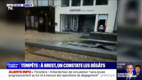 "Là, vous avez un morceau de toit": l'adjoint au maire de Brest constate les dégâts après le passage de la tempête Ciaran