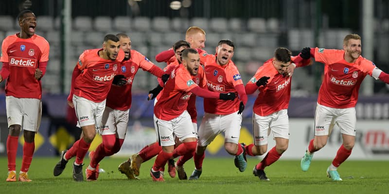 Le FC Rouen, tombeur aux tirs au but de Toulouse en 16e de finale de Coupe de France, le 21/01/2024