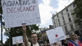 Une manifestation à Paris le 17 juin 2018 en soutien aux migrants