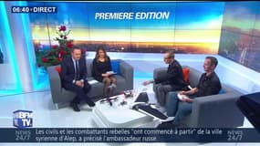 Les drones Star Wars en démonstration sur le plateau de BFMTV