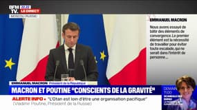 Emmanuel Macron après sa rencontre avec Vladimir Poutine: "Nous sommes conscients de la gravité, l'un et l'autre, de la situation"