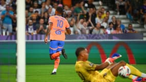 Mason Greenwood lors du match entre Toulouse et l'OM, 3e journée de Ligue 1, 31 août 2024