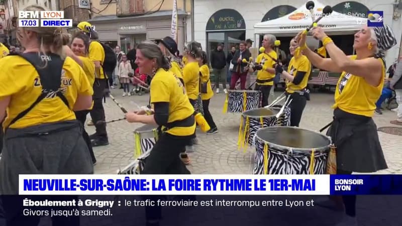 Regarder la vidéo Neuville-sur-Saône: la foire rythme le 1er-Mai
