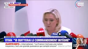 Marine Le Pen militera pour un "rapprochement stratégique entre l'Otan et la Russie" une fois le conflit en Ukraine terminé