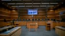 La salle d'audience du palais de justice de Grenoble avant le procès en appel de Gabriel Fortin devant la Cour d'assises de l'Isère, le 13 mai 2024