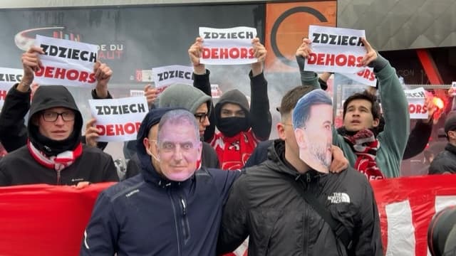 La colère des supporters valenciennois avant la réception du Paris FC, le 1er avril 2023.