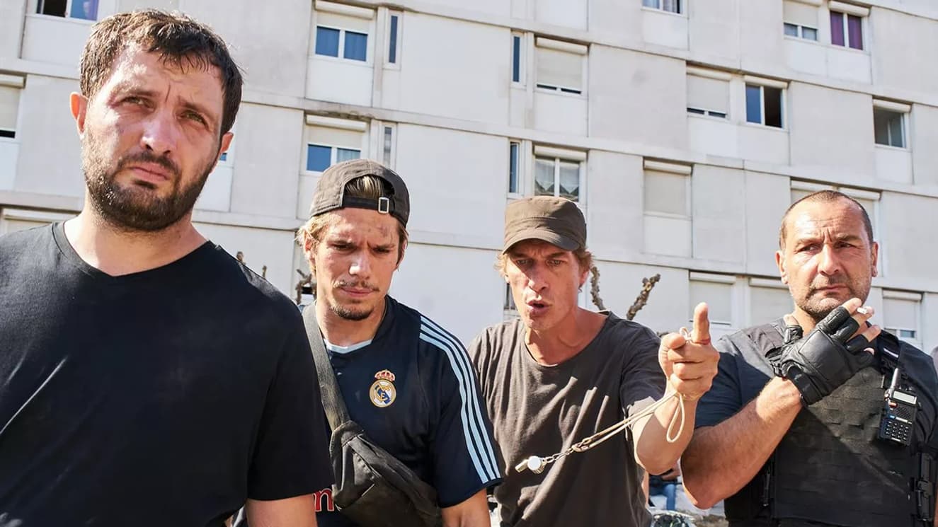 Karim Leklou, François Civil, Cédric Jimenez et Gilles Lellouche dans "Bac Nord" Karim Leklou, François Civil, Cédric Jimenez et Gilles Lellouche dans "Bac Nord"