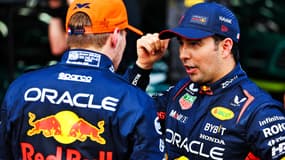 Sergio Pérez avec Max Verstappen, le 28 juillet 2023.