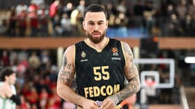 Le joueur de la Roca Team Mike James lors d'un match de Monaco en Euroligue, 3 avril 2025