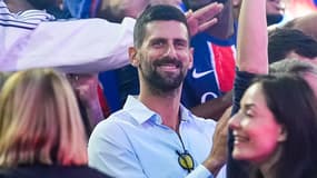 Novak Djokovic au Parc des Princes pendant les festivités après le sacre en Ligue des champions, le 1er juin 2025