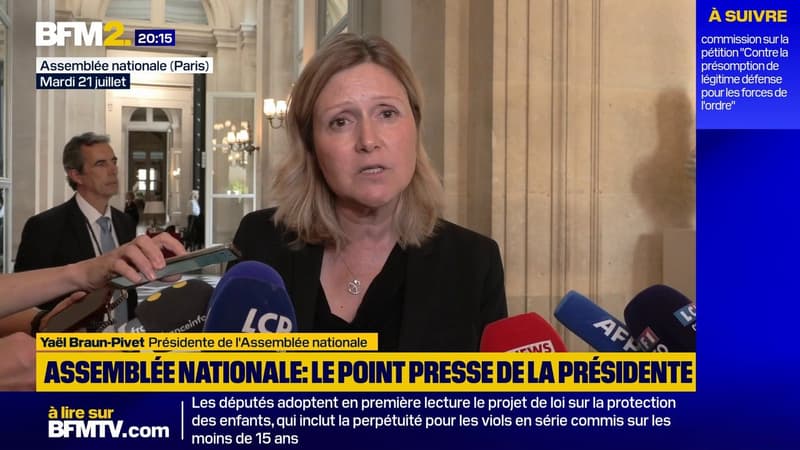 Loi intégrale contre les violences sexistes et sexuelles: "Le texte sera inscrit à l'ordre du jour de l'Assemblée à la fin du mois de septembre", déclare Yaël Braun-Pivet