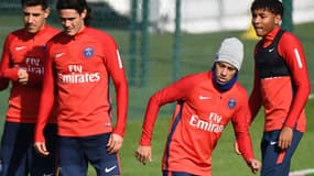 Neymar et Cavani à l'entraînement 