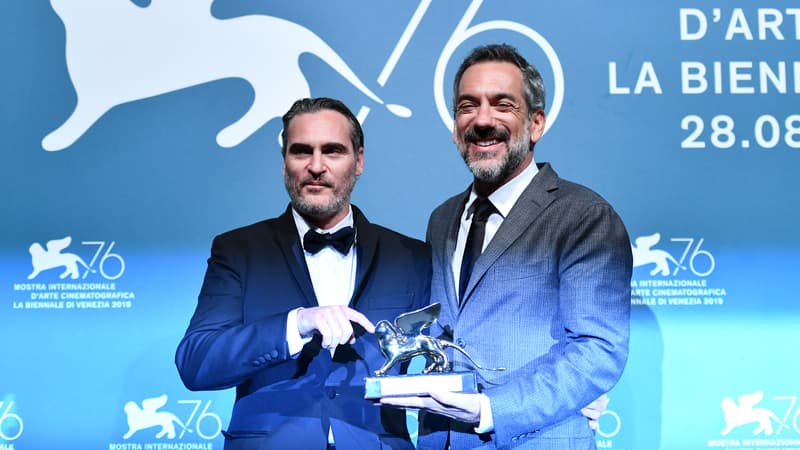 L'acteur Joaquin Phoenix et le réalisateur Todd Phillips à la Mostra de Venise, en septembre 2019