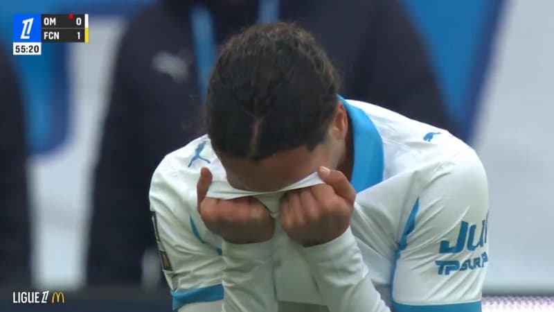 OM-Nantes: les larmes de Nadir, expulsé après deux cartons jaunes en deux minutes