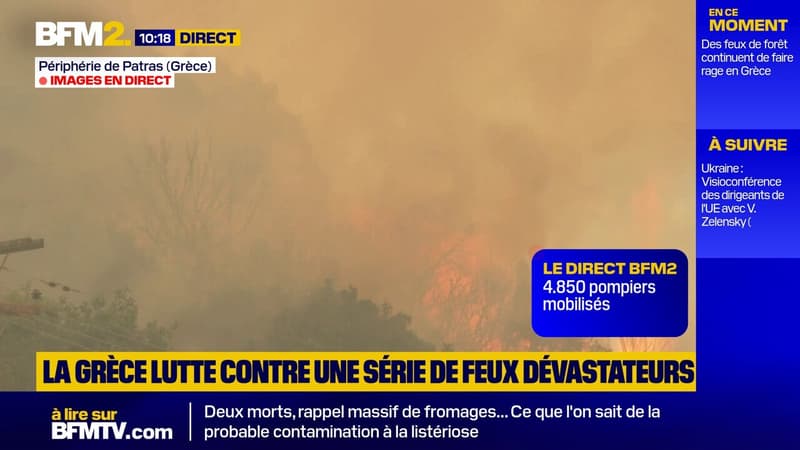 La Grèce en proie aux flammes dans la région de Patras, l'aide européenne est déployée