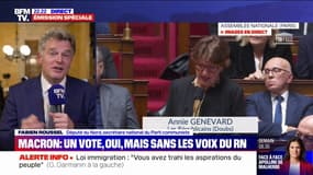 Projet de loi immigration: "Qu'il soit voté grâce à ses voix ou sans, il n'empêche que la nature du texte sur le fond est largement inspirée du Rassemblement national", estime Fabien Roussel (PCF)