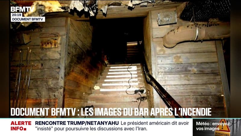 DOCUMENT BFMTV -  Les images de l'intérieur du bar Le Constellation après l'incendie mortel de Crans-Montana