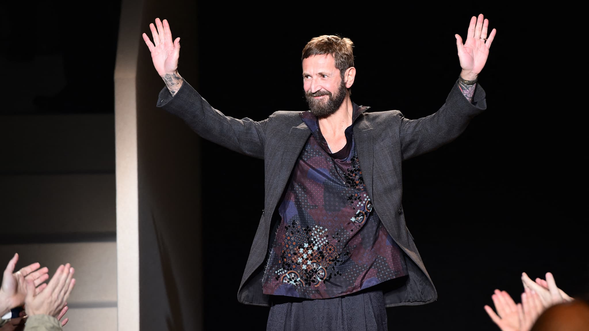 Stefano Pilati au défilé Ermenegildo Zegna homme automne-hiver 2016-2017, en janvier 2016