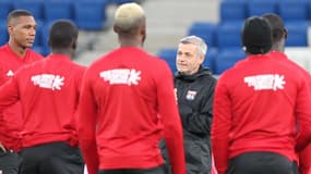 Bruno Genesio et les joueurs de l'OL 