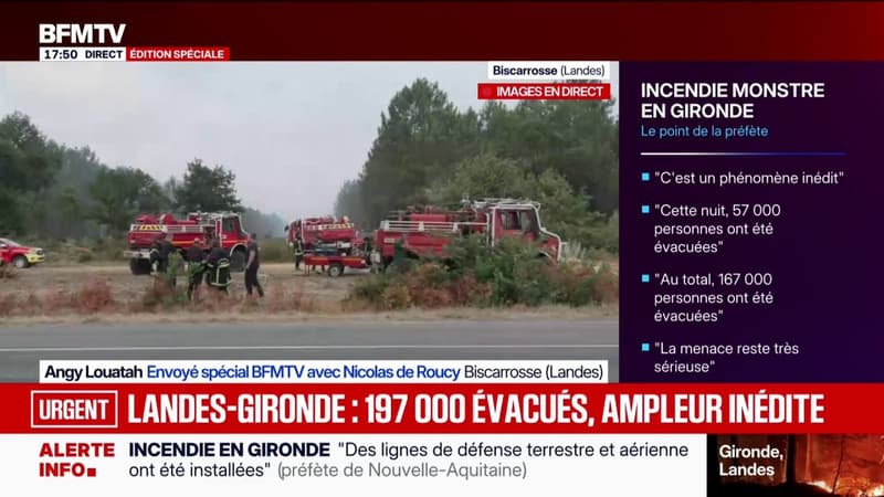Incendie en Gironde: les Canadair et les sapeurs-pompiers continuent à combattre les feux