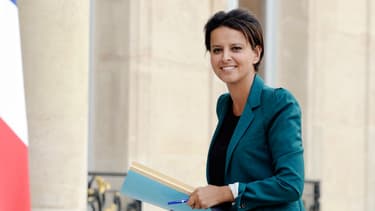 Najat Vallaud-Belkacem sur le perron de l'Elysée, le 11 septembre 2014.