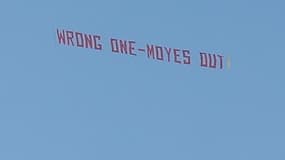 La banderole anti-Moyes à Old Trafford