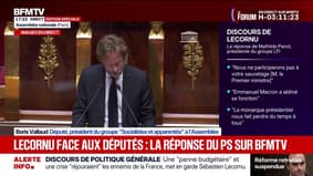 Boris Vallaud, président du groupe (Socialistes et apparentés) à l'Assemblée, déclare que "ce qui se joue [aujourd'hui] est la démocratie"