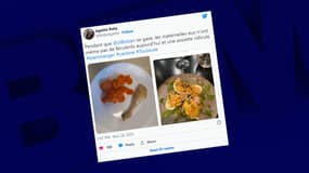 La conseillère municipale LFI Agathe Roby dénonce sur Twitter la composition des repas des cantines à Toulouse, posté le 24 novembre 2022