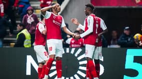 Cher Ndour célèbre son but lors de la victoire de Braga contre Farense (2-1), le 18 février 2024