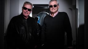 Graham "Suggs" McPherson (à gauche) et Mike Barson (à droite) du groupe Madness en novembre 2023 à Paris.