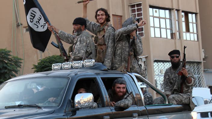 Des images diffusées le 30 juin 2014 montrent des jihadistes de l'Etat islamique
