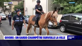 Givors: un garde-champêtre surveille la ville avec son cheval