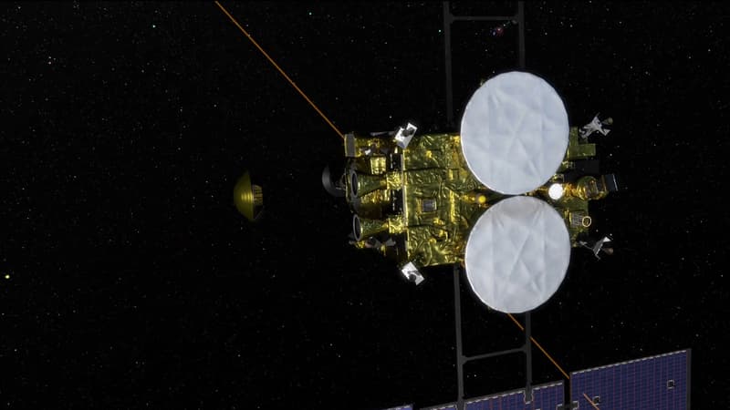 Une sonde spatiale de l'Agence japonaise d'exploration aérospatiale (JAXA), le 5 décembre 2020. 
