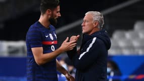 Olivier Giroud et Didier Deschamps 