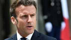 Le président français Emmanuel Macron au palais présidentiel de l'Élysée à Paris, le 7 juin 2022