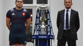 Guirado et Novès avec le trophée du tournoi des VI nations 