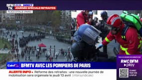 Mobilisation contre la réforme des retraites: BFMTV avec les pompiers de Paris