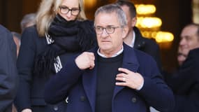 Christophe Dechavanne aux obsèques de Jean-Pierre Pernault, le 9 mars 2022, à Paris.