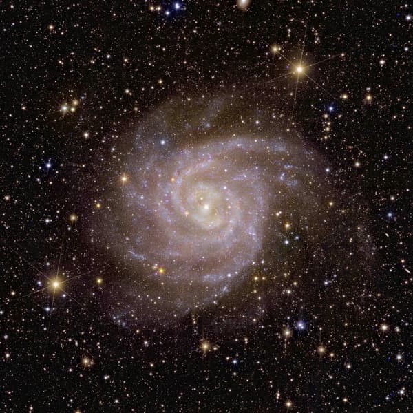 Une des premières images en couleurs du cosmos prises par le satellite Euclid, montrant la galaxie spirale IC 342.