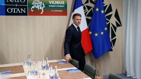Emmanuel Macron au sommet de l'Otan à Vilnius ce mercredi.
