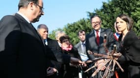 François Hollande et le PDG de France Télécom Stéphane Richard mercredi 20 février à Clermont Ferrand
