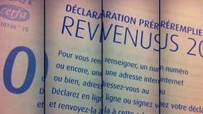 Une feuille de déclaration d'impôts préremplie.