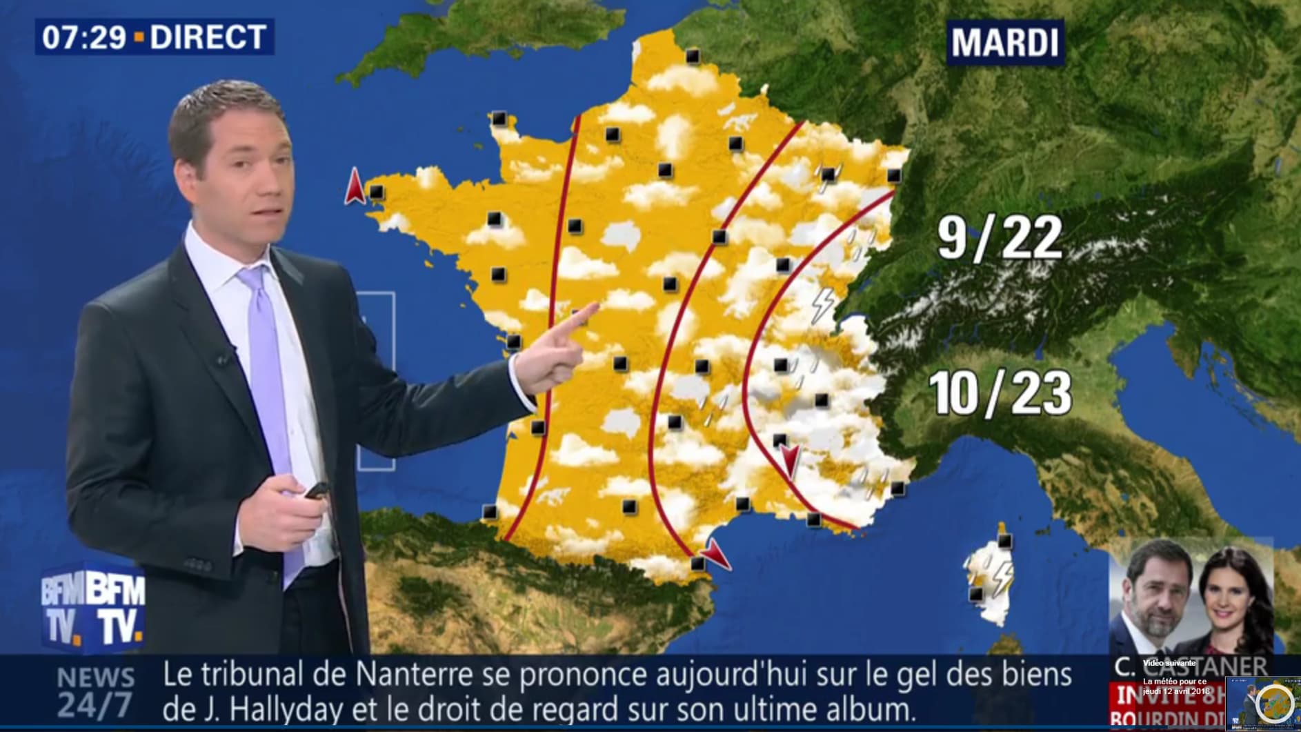 Météo du mardi 17 avril 2018. Météo du mardi 17 avril 2018.