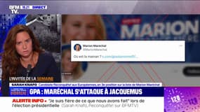 Tweet de Marion Maréchal sur la GPA: "Il n'y a aucune homophobie", affirme Sarah Knafo