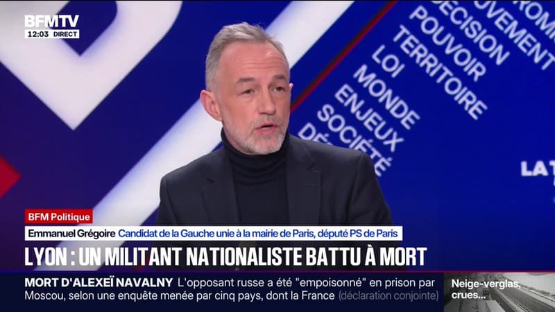 Mort d'un militant nationaliste: Emmanuel Grégoire, député PS, dénonce des images "insoutenables"