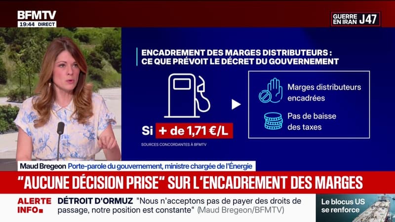 Carburants: "Nous n'avons pris aucune décision" sur l'encadrement des marges des distributeurs, assure Maud Bregeon