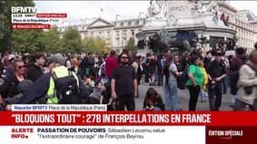 10 septembre: beaucoup de manifestants se rassemblent dans le calme place de la République à Paris
